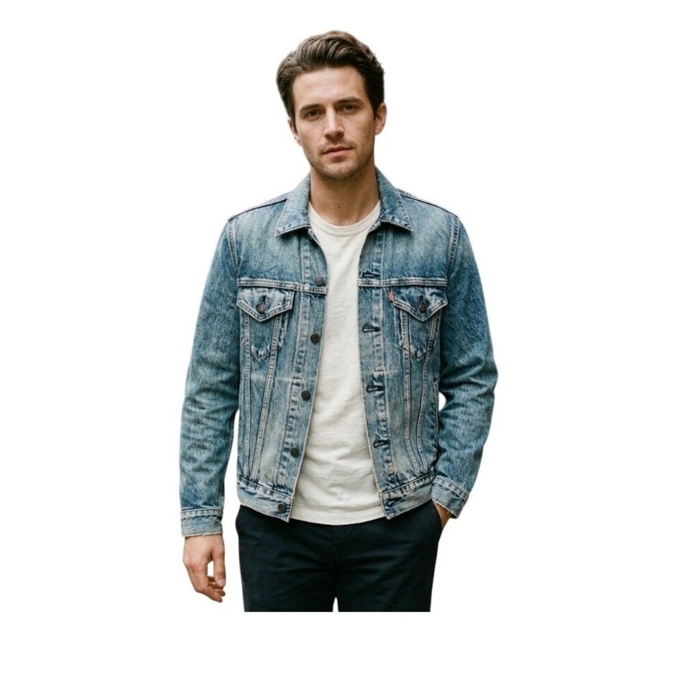 Levi's‎ Big E Virgil Trucker Jean Jacket Blue Medium Stone Wash Vintage Fit S